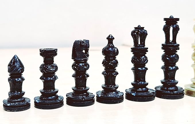 StonKraft - Natural Stone Chess Pieces Chessmen Chess Coins (3 King) | Chess Accessories | Board Games (3 White Brown)