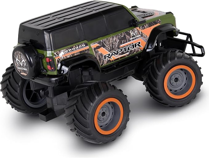NKOK Realtree: RTR RC - Ford Bronco Raptor - Green-Orange-Camo - 2.4 Ghz High Performance for Donuts &amp Wheelies Turbo Boost Radio Controlled Vehicle