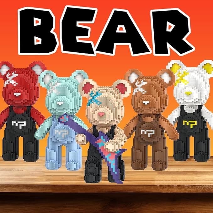 TK Teddy Bear Micro Building Blocks Set(4500Pieces) Winktoys Christmas Bear Building Blocks Gift for Adult and Kid