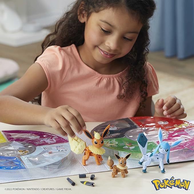 MEGA Pokémon Building Toys Set Every Eevee Evolution with 470 Pieces 9 Poseable Characters for Kids