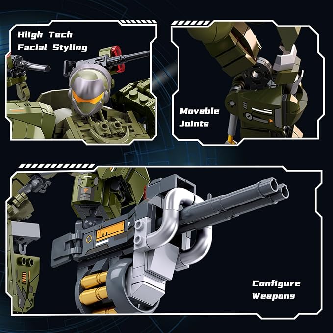 Mech Robot Transforming Building Blocks Set for Adults Green City Protector Mecha Model Action Figures Cool Creative Robots STEM Toys Gift for Teens Boys 598 Pieces