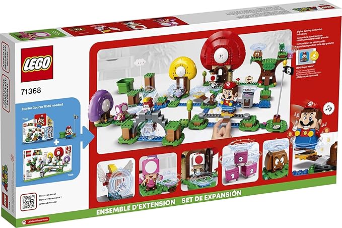 LEGO Super Mario Toad’s Treasure Hunt Expansion Set 71368 Building Kit Toy for Kids to Boost Their Super Mario Adventures with Mario Starter Course (71360) Playset (464 Pieces)