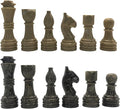 Handcrafted Premium Marble Chess Pieces Set – Elegant 32-Piece Replacement for 12-15 Inch Chess Boards Storage Box (Verona and Grey)