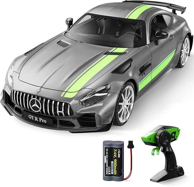 MIEBELY Remote Control Car Mercedes Benz 1/12 Scale Official Authorized GT R Pro Rc Cars 7.4V 900mAh Rechargeable Battery 2.4Ghz Rc Drift Cars W/LED Toy Car Birthday Gift for Boys Kids Adults Age 6+