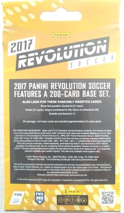 2017 PANINI REVOLUTION SOCCER 15 BASE CARD HANGER BOX LOOK TEEN SENSATION CHRISTIAN PULISIC ROOKIE CARD &amp FOR EXCLUSIVE INSERTS! SUPERSTARS MESSI NEYMAR RONALDO &amp MORE! SHIPS FROM USA