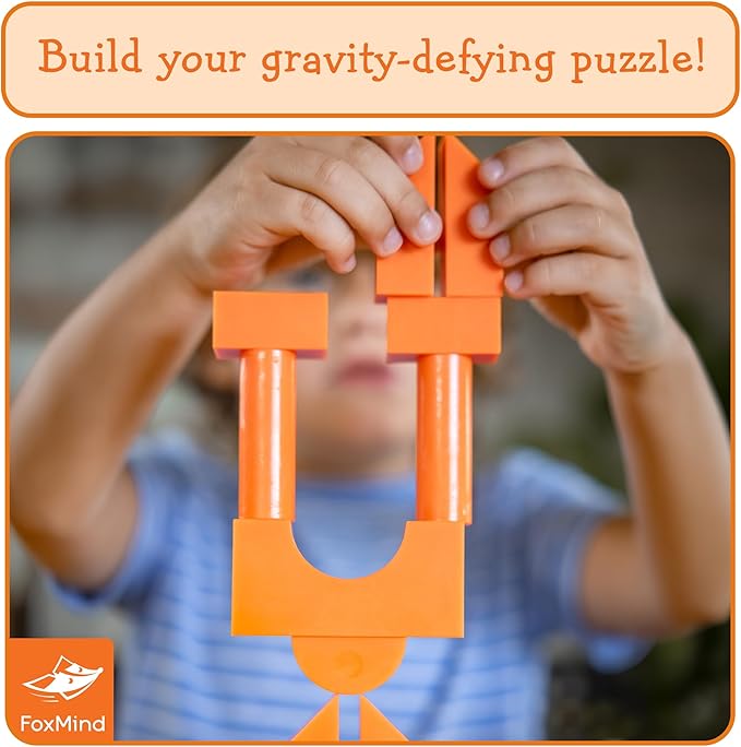 FoxMind Games: Equilibrio Spatial Logic and Dexterity Game Build Gravity Defying Structures 60 Smart Puzzles to Work Through 6 Levels of Complexity Develops STEM Skills 1+ Players for Ages 5+