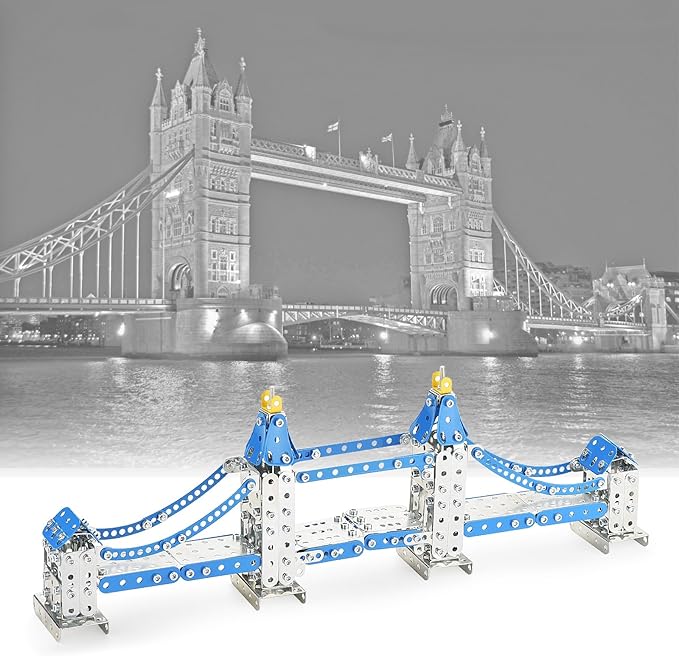 Metal Model Tower Bridge Kits for Boys 8-12 588PCS London Tower Bridge DIY STEM Building Toys for Kids to BuildConstruction Sets London Bridge Britain Architecture Kit Famous Landmark
