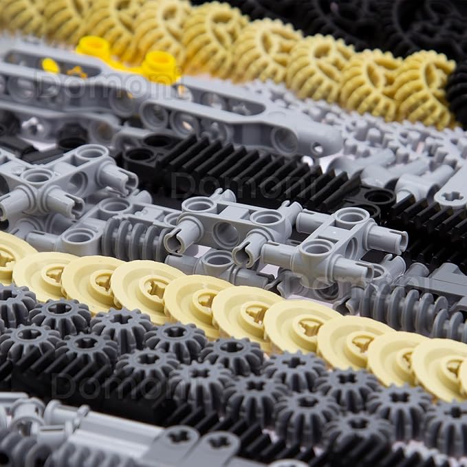 Technic Parts for Lego Kits 900+ Pieces Car Gear Axle Pin Chain Link Tire Wheels Building Blocks Set - Compatible with Major Brands