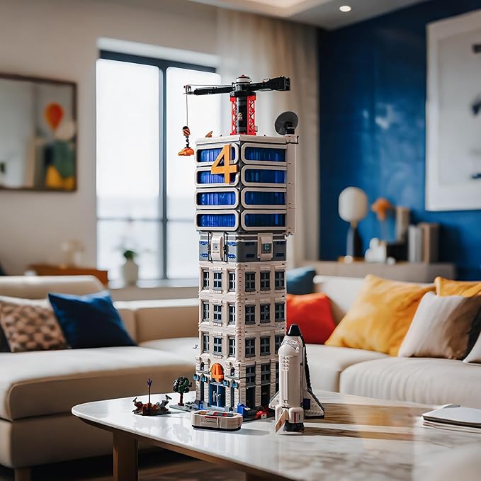 Skyscrapers Modular Building Blocks71cm Tall Four Heroes Tower Building Architecture Set -Space Academy Collectible Display Toy with Adults Sci-Fi MOC Construction Gift(6135pcs)