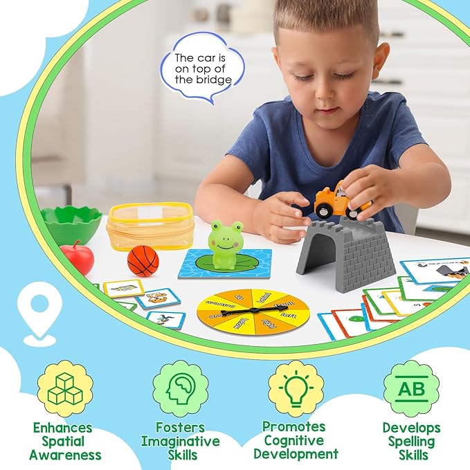 Positional Word Learning Set Toddler Board Games Manipulatives Match Games Educational Games for Kids Ages 4+ STEM Learning Activities Fine Motor Skills Speech Therapy Toys