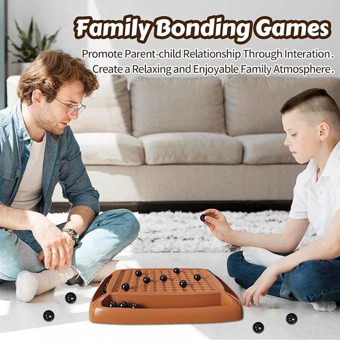 Magnet Game Magnetic Game Chess 40 Piceses Family Games for Kids and Adults Board Game for Kids 8-12 Family Games Night 2-4 Players Gifts for Teens Kid (Brown)