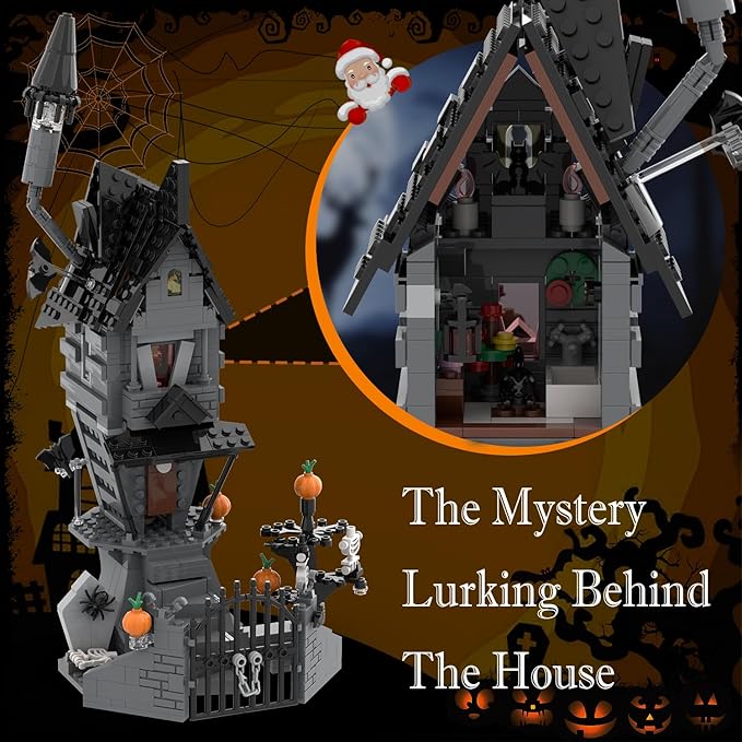 Haunted House Building Toys with Light Night Before Halloween Haunted Mansion Building Set for Movie Fans and Kids Compatible with Lego 581 PCS