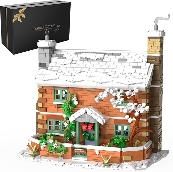 Rosehill Cottage Building Block Set – The Holiday House Creative Brick Toy for Kids and Adults Age 8+ Ideal (1666 Pieces) (Standard)