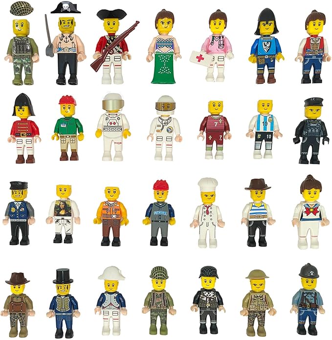 50pcs Mini Figure People Action Figure Minifigure Stuffer Toys Building Sets WW2 Army Building Block Toys
