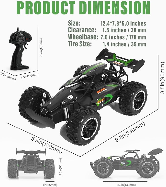 Remote Control Car 1:18 Scale RC Off-Road Car High-Speed Remote Control Vehicle Indoor &amp Outdoor Use 25 km/h Speed 40m Range Perfect for Kids &amp Adults