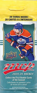2024/25 Upper Deck MVP Hockey AWESOME Factory Sealed JUMBO FAT PACK with 28 Cards including One HIGH SERIES or ROOKIE SHORT PRINT! Your Brand New 2024/25 Hockey Collection Starts Here!