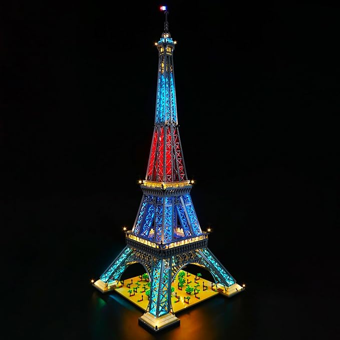 VONADO LED Light Kit Compatible with Lego Eiffel Tower Set 10307 Classic DIY Building Lighting Compatible with Lego Architecture 10307 (NOT Model)