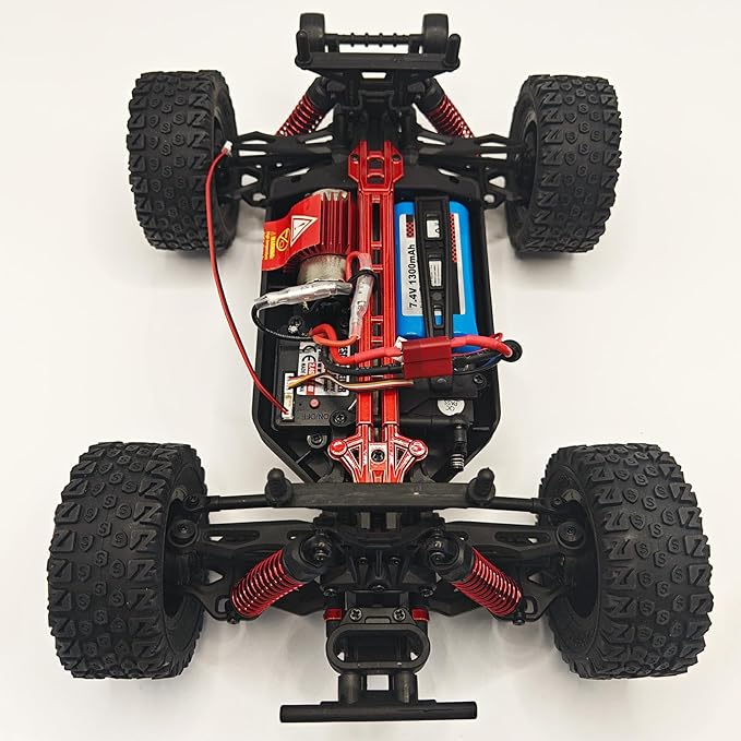 1/14 RC Car Off Road RC Truck 4x4 Remote Control Car Hobby Buggy All Terrain High Speed 30+MPH 4WD with 390 Brushed Motor Proportional Throttle Steering Metal Chassis Ball Bearing Adult