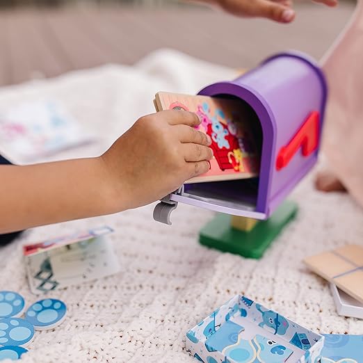Melissa &amp Doug Blue's Clues &amp You! Wooden Mailbox Play Set (27 Pieces)