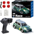 1:64 Scale Mini RC Drift Car 2.4GHz 4WD Desktop RC Drift Car Handheld Racing Mini Vehicle with LED Lights Speed Switching Racing Sport Toy for Adults Teens (Green)