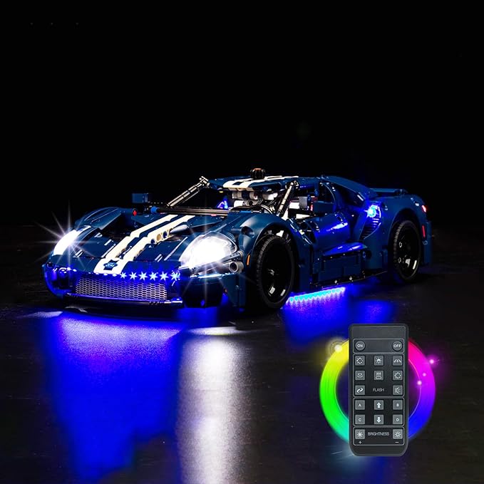 Upgraded Light Kit Compatible with Lego Technic 2022 Ford GT 42154 Car Model Remote Control Compatible with 42154 (Model Not Included)