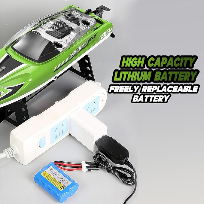 jaming 2.4Ghz RC Boat25KPH Fast Speed RC Boat14 inch Remote Control Boats for Kids and Adults Waterproof Toy Boats for Lakes &amp Pools Gifts for Kids Boys (Green)