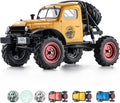 FCX24 RC Crawler 1/24 Remote Control Car Power Wagon 4WD RC Crawler Two-Speed Shift RC Rock Crawler 8Km/h with Portal Axle Metal Gears for Adults (Yellow)