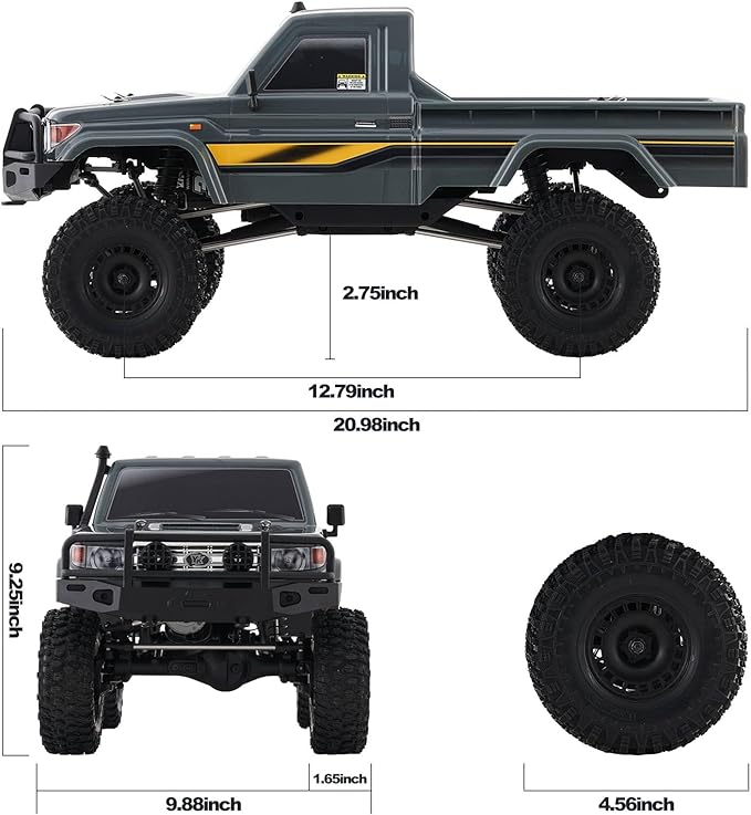 EAZYRC YKHOBBY 1/10 Scale 4X4 RC Rock Crawlers- LC79 Style 4WD Off-Road RC Rock Trucks Manual Diff Locks 2-Speed Transmission Upgradeable Brushed Motor 4WD Off-Road RS for Adults &amp Teens