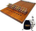 Horse Racing Game for Adults - 11 Luxurious Metal Horses (Silver Black Rose Gold) 16 Dark Pine Wood Race Board Dice &amp Card Included (Dark Color)