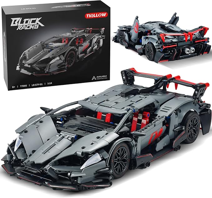 Sports Car Building Sets for Adults -1:14 Technic Cars Building Block Toy Decor Model Valentine's Day Gift for BoyfriendBirthday Gift for Racing Car Fans and Boys Age 8 10 12 14 Year Old