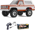 FCX24 FMS 1/24 K5 Chevy Blazer RC Crawler Officially Licensed Mini RC Car Pick Up Truck &amp SUV 2 in 1 4WD 8km/h 2 Speeds Switch Off-Road RC Model with LED Lights for Adults (Orange)