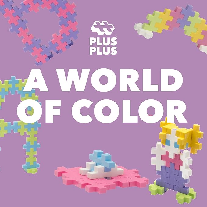 Plus Plus Big - Open Play Set - 100 Piece - Pastel Color Mix Construction Building Stem/Steam Toy Interlocking Large Puzzle Blocks for Toddlers and Preschool