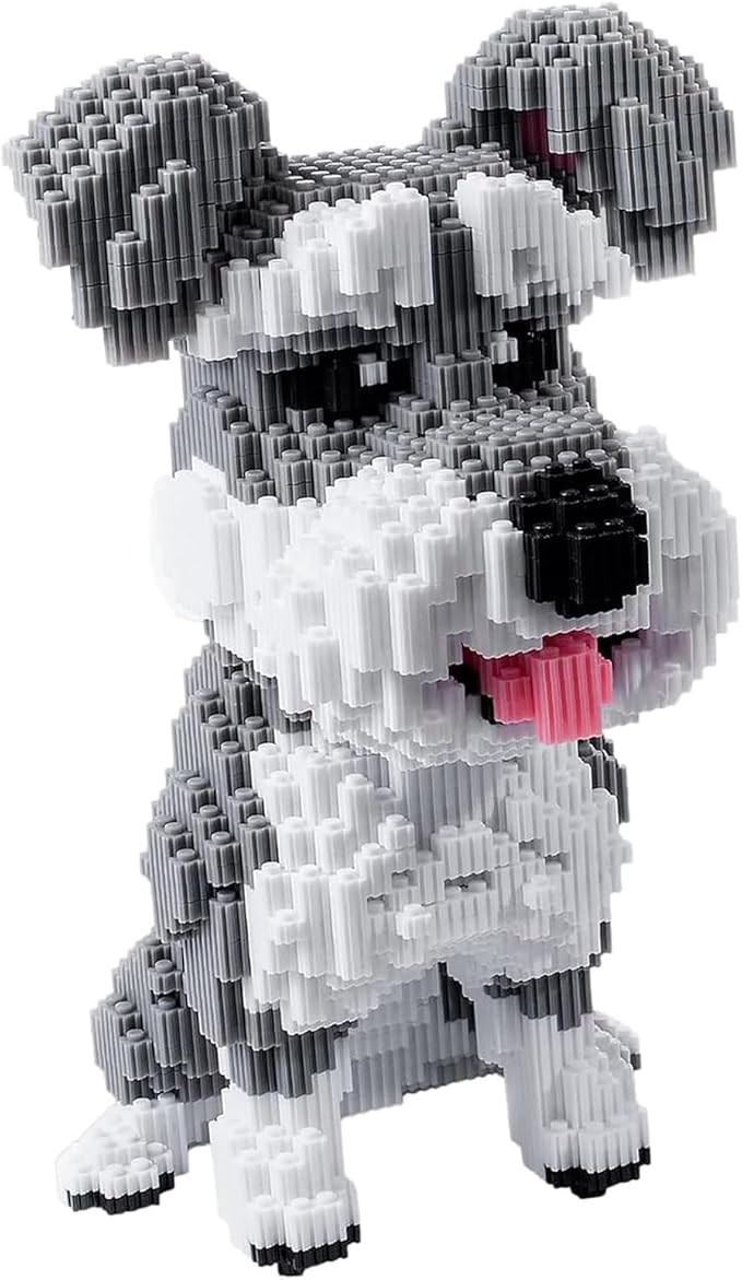 Schnauzer Dog 7100 Piece Micro Building Blocks Set for Teens &amp Adults – Advanced 3D Construction Kit STEM Fine-Motor Skill Toy Birthday Family Indoor Creative Play