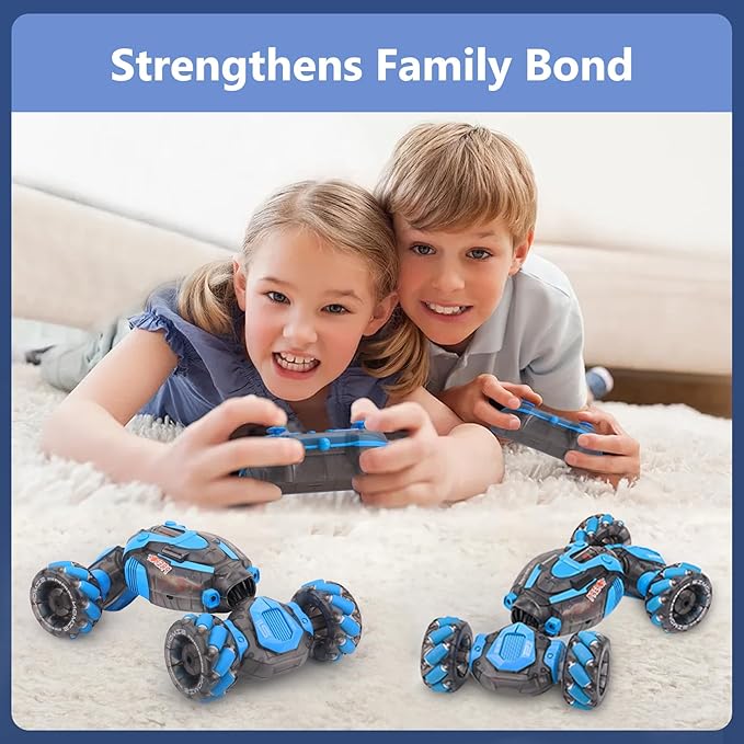 Gesture Sensing RC Stunt Car for Boys Remote Control Toys for Kids Age 5-7 6-8 9 10 11 12+ Years Old Birthday Gifts 2.4GHz Hand Controlled RC Drift Car with Light &amp Music Double-Sided Driving