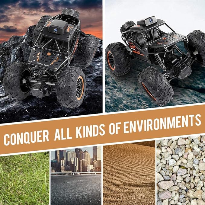 RC Car 1:18 Remote Control Car with Camera High Speed Alloy Off Road Truck Fast Racing Vehicle Electric Hobby Toy Car Gift for Boys Kids Teens Adults