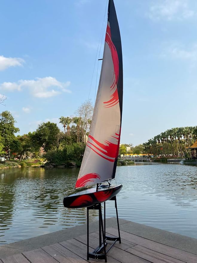 84” Inch Remote Control Boat RC Pre-Assemble Sailboat Accessories Kits 2.4G Electric Boat Sail Watercraft for Adults Boys (L)