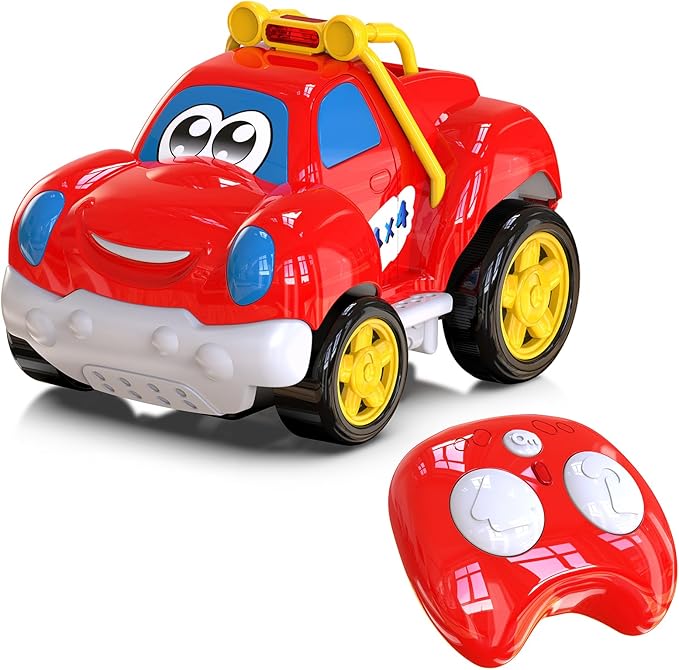 Toddler Remote Control Car Pickup Truck Toy for Kid Cartoon RC Vehicle for Toddlers 1-3 Durable Construction for Boys &amp Girls