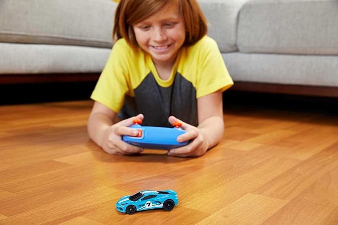 Hot Wheels Toy Car RC C8 Corvette in 1:64 Scale Remote-Control Vehicle with Controller &amp USB Cable Works On &amp Off Track