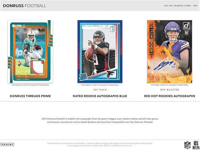 2025 Panini Donruss Football Mega Trading Card Box (1 Memorabilia or Autograph Per Box)(Optic Rated Blue Scope Parallels)