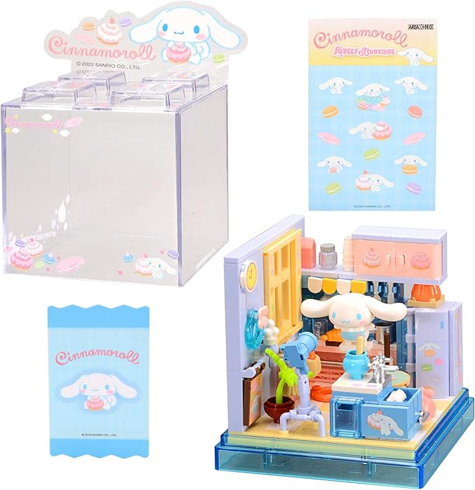 Cute Building Bricks Blocks Toys Miniature Sets with Transparent Display Fun Toy Collectible Gift for Fans Girls Birthday Party Supply Decorations Room Décor Plush Stickers Stuff Age 3 4 5 6