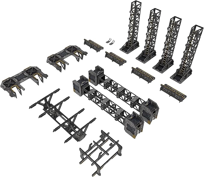 TinkerTurf Sci-Fi Terrain: MagLev Depot v2 Neutral Theme Sturdy Affordable Great-Looking Full-Color Terrain Quick and Easy to Assemble Virtually Limitless Setups