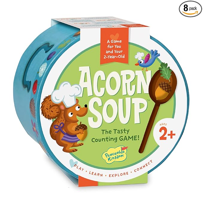 Peaceable Kingdom Acorn Soup Game - Educational Games for Toddlers Includes Instructions and Parent Guide - 2 Year Old and Up