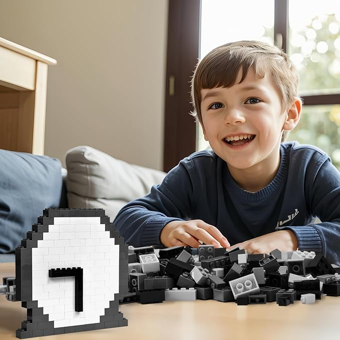 1000 Piece Blocks for Building Classic Bulk 2x4 Basics Bricks Building Set Compatible with All Major Brands Creative STEM Building Toys for Kids Ages 4 5 6 7 8 (Black &amp Gray &amp White)