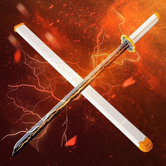 Zenitsu Demon Swords Building Set39in Demon Sword Building Block with Scabbard and Stand Model Kits ToyCreative Samurai Sword Gifts for Adults and Kids Boys 8-14 (956 PCS)