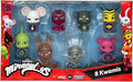Bandai - Miraculous Tikki Plagg Trixx Wayzz Pollen Nooroo Fluff and Duusu 8 Kwamis Pack - Mini Figure Collection-P50532 P50532 Multi-Colour