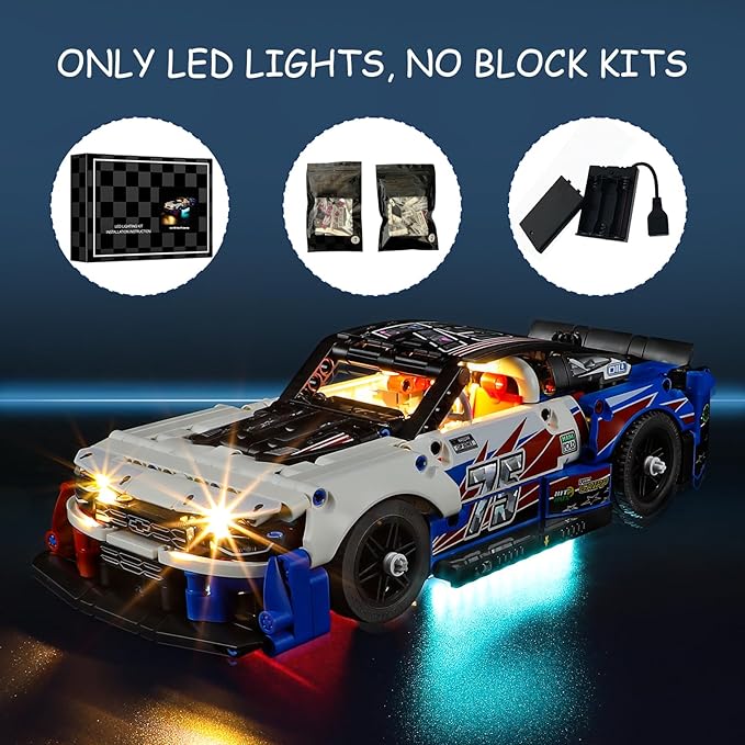 LED Light Kit for Lego 42153 Technic NASCAR Next Gen Chevrolet Camaro ZL1 Set Compatible with Lego 42153 Building Blocks Model(Not Include Blocks Set)