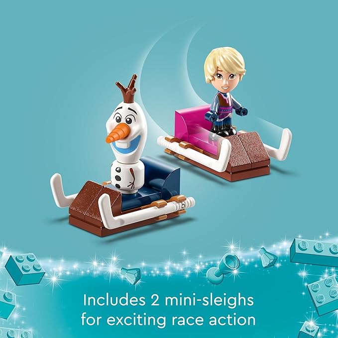 LEGO Disney Frozen Anna and Elsa’s Magical Carousel 43218 Ice Palace Building Toy Set with Disney Princess Elsa Anna and Olaf Great Birthday Gift for 6 Year Olds
