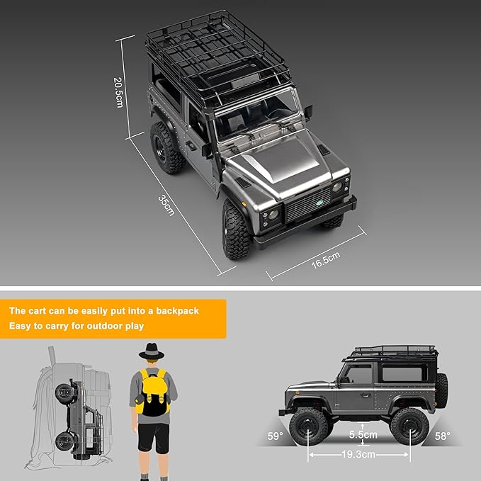 MN 99s RC Cars Jeep 1/12 RC Crawler 2.4G RC Jeep RC Rock Crawler RC Truck 4x4 RC Car with 3pcs Upgraded 1300mah Battery for Adults 4WD Hobby RTR RC Drift Car Gifts