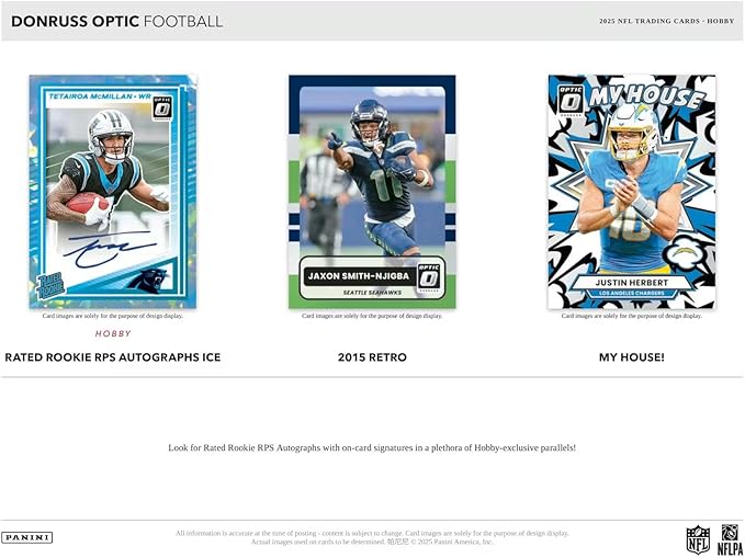 2025 Panini Donruss Optic Football Hobby Trading Card Box (1 Autograph Per Box)