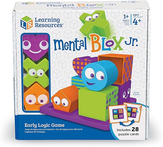 Learning Resources Mental Blox Jr. Early Logic Game - 8 Pieces Ages 4+ Educational Games for Kids Brain Teaser Games and Puzzles STEM Games 3-D Puzzles Critical Thinking for Kids